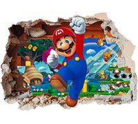 Autocollant en vinyle imprimé 3-3D pour chambre d'enfant Motif Super Mario Brothers Petit format A4