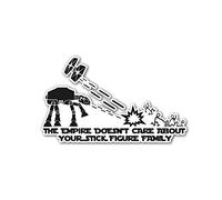 Autocollant en vinyle inspiré de Star Wars « The Empire Doesn't Care About Your Stick Figure Family » - Pour voiture, fenêtre, mur, ordinateur portable, verre EPIC MODZ