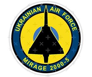 Autocollant en vinyle Mirage 2000 Ukraine, Dassault Aviation Mirage 2000-5 Ukrainian Air Force Silhouette Roundel 90 mm