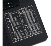 Autocollant en vinyle pour Mac OS Shortcuts 2024, Afterplug Keyboard Command, uniquement pour Space Black et Midnight MacBook Pro Air, sans résidu (transparent avec lettres blanches, pack de 2)