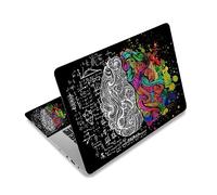 Autocollant en vinyle pour ordinateur portable 12", 13", 13,3", 14", 15", 15,4", 15,6" - 2 protège-poignets inclus - Imperméable - Motif cerveau gauche et droit