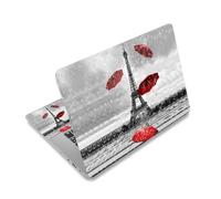 Autocollant en vinyle pour ordinateur portable de 12", 13", 13,3", 14", 15", 15", 15,4", 15,6" (2 protège-poignets inclus) imperméable et amovible, motif tour Eiffel