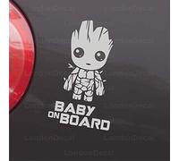 Autocollant en vinyle pour pare-chocs de voiture Motif Baby Groot, les Gardiens de la galaxie