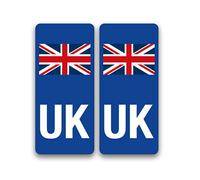 Autocollant en vinyle pour plaque d'immatriculation de moto avec drapeau du Royaume-Uni, alternatif Brexit, pour voyage à l'étranger en Europe (autocollants britanniques)