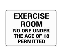 Autocollant en vinyle pour salle d'exercice No One Under The Age of 18 Permitted - 20,3 cm