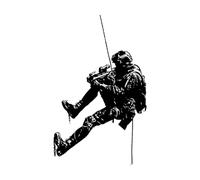 Autocollant en vinyle pour soldat en descente, fusillade, soldat de l'armée, militaire, 48 x 76,8 cm, grand format, noir