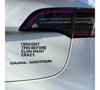 Autocollant en vinyle pour voiture avec inscription « I BOUGHT THIS BEFORE ELON WENT CRAZY » - La dérive des États-Unis - Anti-elon Statement - Noir mat - Vert