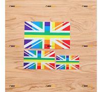 Autocollant en Vinyle réfléchissant avec Le Drapeau Britannique Union Jack LGBT Gay Pride Arc-en-Ciel - Lot de 3-7,6 cm, 10,2 cm, 15,2 cm