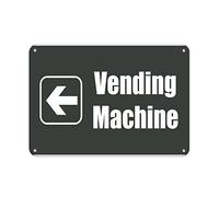 Autocollant en vinyle « Vending Machine Left Lunch Room and Break Room », 20,3 cm