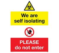 Autocollant en vinyle « We are self-isolating Please do not enter ».