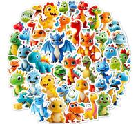 Autocollant Enfant 56 Pièces Stickers 3D Dinosaure Kawaii, Autocollant Vinyle Imperméable, Stickers pour Scrapbooking, Journaling, Ordinateur Portable, Gourde, Skateboard, Macbook, Valise, Cahier, etc