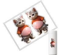 Autocollant éponge - Autocollants chat 3D en silicone | Autocollants réutilisables en éponge mignonne pour ordinateur portable, autocollant de nombril pour, amis, intérieur et extérieur, plani