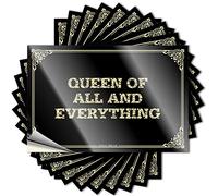 Autocollant étanche pour ordinateur portable Queen of All and Everything Teens Stuff Funny - 8 x 12 cm