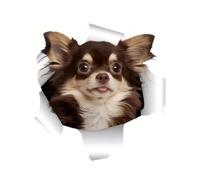 Autocollant étanche pour voiture avec effet percé 3D Chihuahua - Autocollant décoratif pour voiture, ordinateur portable, réfrigérateur (22 cm)