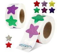Autocollant Etoile, 500 PCS Rouleau D'autocollants Étoiles, Récompense pour Enfants Glitter Star Stickers, pour Bricolage Fournitures Récompense pour Enfants et Enseignants (Couleur)