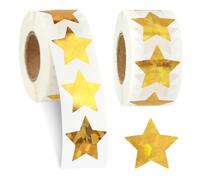 Autocollant Etoile, 500 PCS Rouleau D'autocollants Étoiles, Récompense pour Enfants Glitter Star Stickers, pour Bricolage Fournitures Récompense pour Enfants et Enseignants (Or)