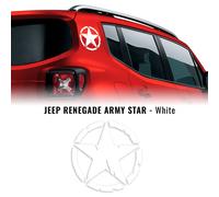 Autocollant étoile Army Militare pour Jeep Renegade, Diam 20 cm, blanc, 2 pièces