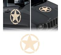Autocollant étoile Army Militare pour Jeep Renegade, Diam 33 cm, sable, 2 pièces