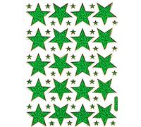 Autocollant étoile verte 59 pièces 1 feuille 135 mm x 100 mm Stickers bricolage enfants fête aspect métallique