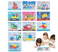 Autocollant Eva de Dessin animé,Autocollants en Mousse Eva 3D Peinture | Pack de 12 autocollants Eva de dessin animé, jouet Joue