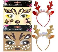 Autocollant Face Art, Tatouage Temporaire Visage, Tatouage de Visage, Tatouage Visage Animaux pour Enfants Adultes, Tatouages Temporaires Visage pour Carnaval Halloween Soirées à Thème