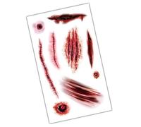 Autocollant facial de terreur d'Halloween - Autocollants d'horreur, design imperméable facile à décoller, autocollants de maquillage réalistes pour simulation de visage | Halloween parfait temporaire