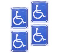 Autocollant Fauteuil Roulant 4 Pièces Handicapé | Vinyle Solide, Symbole D’accessibilité Clair, Remplacement de Signalisation, Adapté aux Fenêtres et Parkings