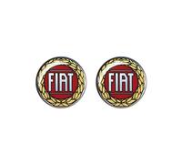 Autocollant Fiat 3D Logo officiel rouge vintage, 21 mm, 2 pièces