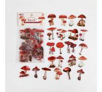 Autocollant Fleur Naturelle Plante 40 Pièces/Ensemble, Étiquette Scrapbooking Décorative En Pvc Pour Journal Intime Album Journal, Bâton Champignon Marguerite, Diy Bricolage