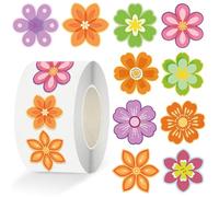 Autocollant Fleurs, 500pcs Stickers Fleurs, Autocollant Fleur Scrapbooking, Rouleau Autocollants Fleur, Autocollants Gommettes Floral, Stickers Printemps, Autocollantss Enfant (Couleur B)