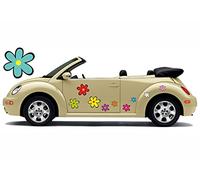 Autocollant fleurs hippie, autocollant voiture hippie 025 - Multicolore (26)