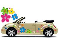 Autocollant fleurs hippie, autocollant voiture hippie 034 - Multicolore (26)