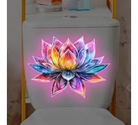 Autocollant floral coloré en PVC pour siège de toilette phosphorescent, matériau imperméable pour salle de bain, décoration de nuit