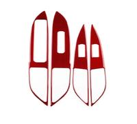 Autocollant for panneau de bouton de lève-vitre de voiture compatible avec les modèles M/I/T/S/U/B/I/S/H/I Outlander 2013-2021(For LHD Red Carbon)