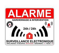 Autocollant.FR Autocollant signalétique, Alarme Maison, 6.5 x 8 cm
