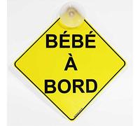 Autocollant.fr Bébé à bord sur losange PVC de 15 x 15 cm style road sign avec ventouse