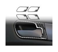 Autocollant Garniture Panneau Commande Poignée Klaxon Lève Vitre Automatique Fibre Carbone Pour BMW Pour X5 Pour E53 2000-2006 Autocollants Décoratifs Tableau Bord( Door Handle)