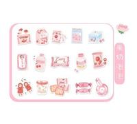 Autocollant Gâteau Nourriture Délicieuse Rose, Étiquette Scrapbooking Décoratif, Papeterie Esthétique Kawaii Pour Journal Agenda, 45 Pièces