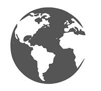Autocollant générique Globe terrestre (43/5/2) (noir brillant, 20 x 20 cm)