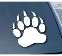 Autocollant grizzly bear paw print car vinyle window decal stickers tall 152 mm (couleur : blanc)