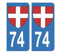 Autocollant - HADEXIA - Plaque d'immatriculation - 10 cm x 4,5 cm - Jeu de 2 stickers - Facile à poser