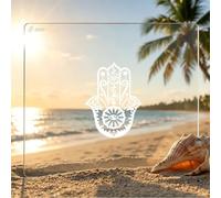 Autocollant Hamsa Main Khamsa pour voiture, vinyle transparent, blanc, Fatima, arabe - Lot de 4, 7,6 cm, 10,2 cm, 12,7 cm, 15,2 cm - pour pare-chocs, vitre, ordinateur portable - amovible et