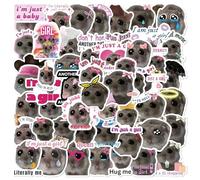 Autocollant Hamster Meme | Autocollant étanche drôle de hamster aux grands yeux - Autocollant esthétique pour hamster girly hamster mignon 56X pour skateboard, ordinateur portable, bouteille d'eau