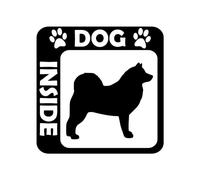 Autocollant Husky Inside - 6 tailles - Autocollant chien dans la voiture - Alascan Malamute de Sibérie - 6 tailles et 21 couleurs