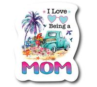 Autocollant « I Love Being Mom » - 11,4 cm - Pour voiture, mur, ordinateur portable, cellule, camion - PS756