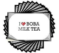 Autocollant « I Love Boba Milk Tea » pour voiture (12 x 18 cm)