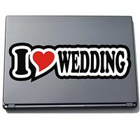 Autocollant I Love Heart pour ordinateur portable 297 mm I Love Wedding