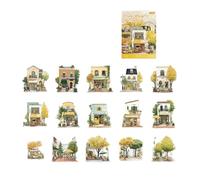 Autocollant imperméable en PET décoratif pour scrapbooking, cahier, journaux, livre souvenir, étui de téléphone, architecture