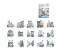 Autocollant imperméable en PET décoratif pour scrapbooking, cahier, journaux, livre souvenir, étui de téléphone, architecture