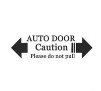 Autocollant imperméable en PET pour voiture avec message de sécurité - Inscription « Automatic Door Hint Please Do Not Pull » pour intérieur ou extérieur (Noir)